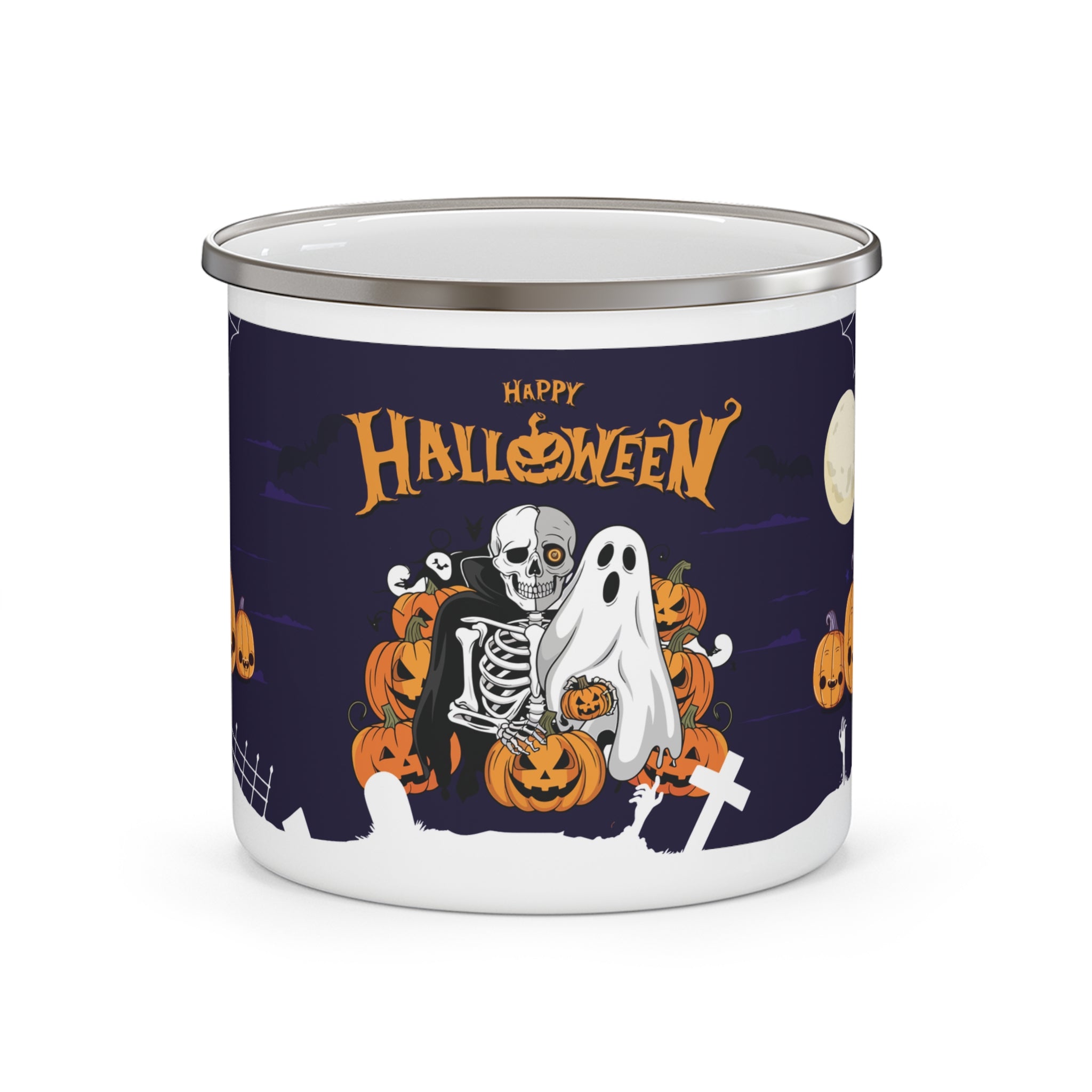 Halloween is Better with Skeleton | Enamel Camping Mug